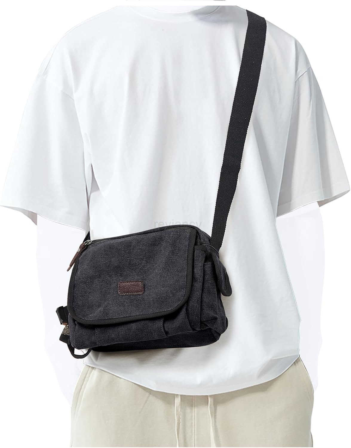 Messenger Bag for Men Crossbody Bag Aesthetic Water Resistant Unisex Classic Canvas Shoulder BagW250911