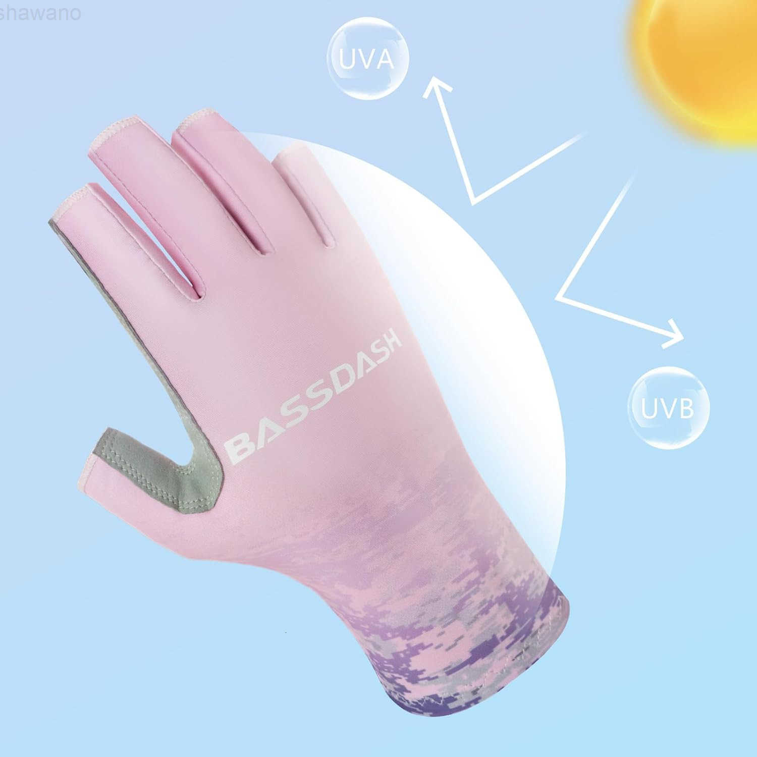 Womens Fishing Gloves UV Sun Protection Fingerless Gloves for Kayaking Paddling Hiking Cycling Driving Shooting TrainingW250910