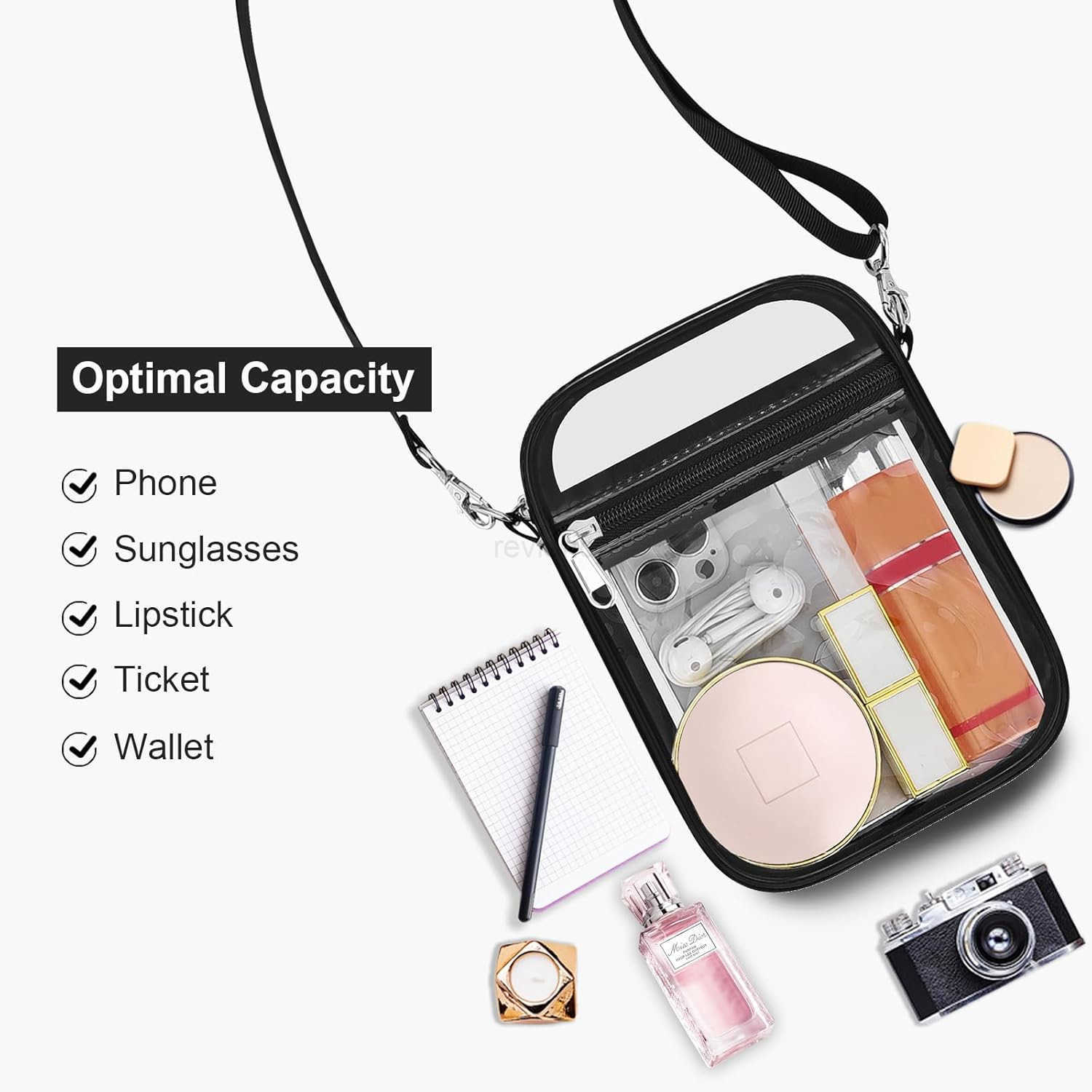 Clear Purse Stadium Transparent Messenger Bag Stadium Approved for Men and Women Clear CrossBody BagW250910