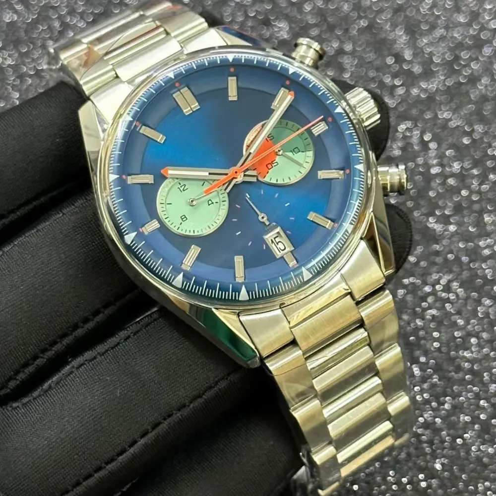 2024 new deluxe designer watch mens quartz movement multifunction watch stainless steel with sapphire waterproof high quality quartz mens watch