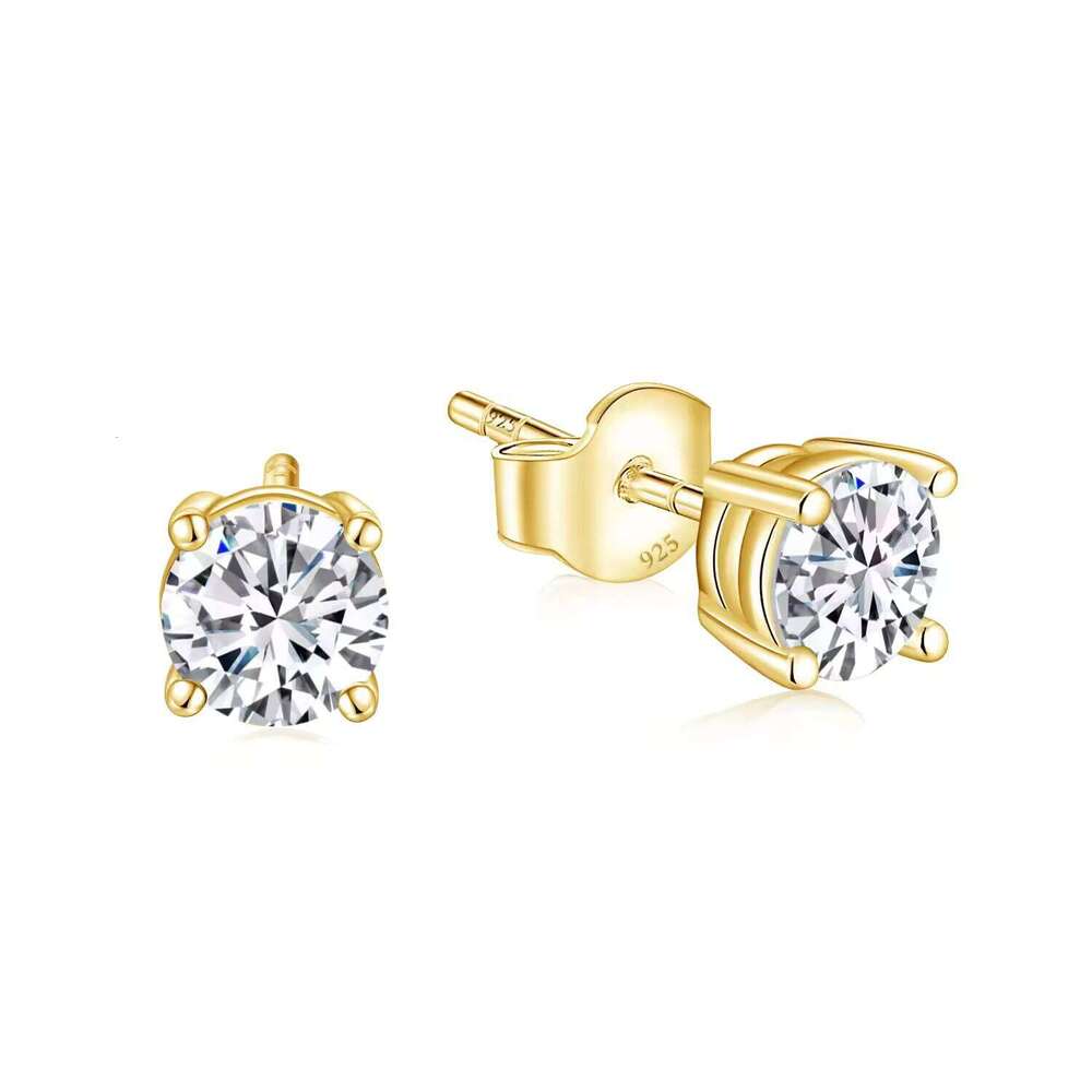 Classic 0.5ct Moissanite Stud Dia Round Cut for Women Sterling Sier Earrings Hypoallergenic