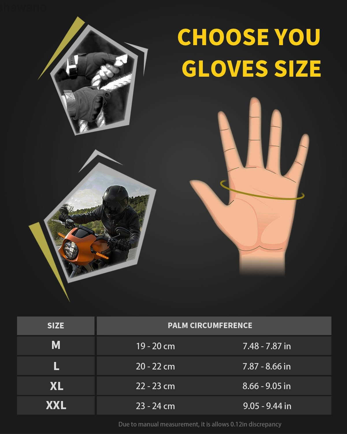 Tactical Gloves for Men Shooting Motorcycle Gloves with Hard Shell Knuckle Protection Leather Palm for Airsoft Motorcycle Cycling Paintball Sports Cli