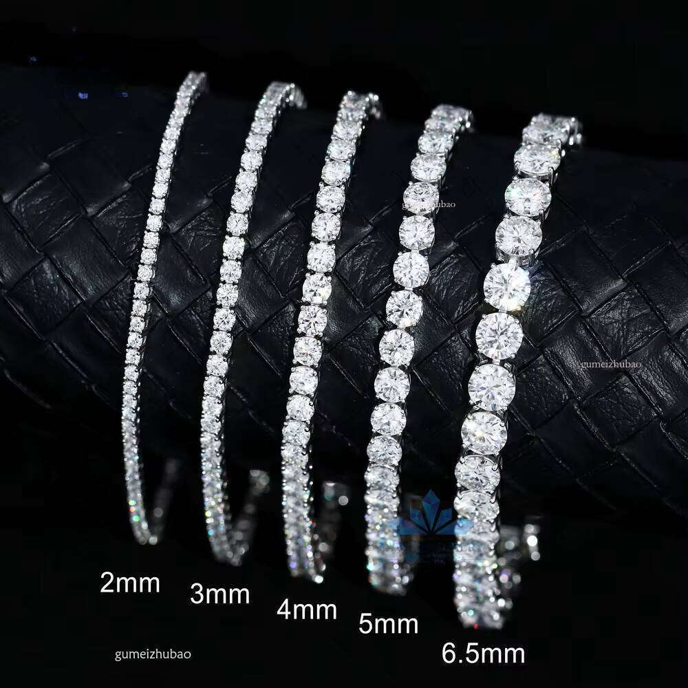 Men and Women High-End S Sier Iced Tennis Chain 6-24inch Silicon Stone NecklaceDesigner necklace