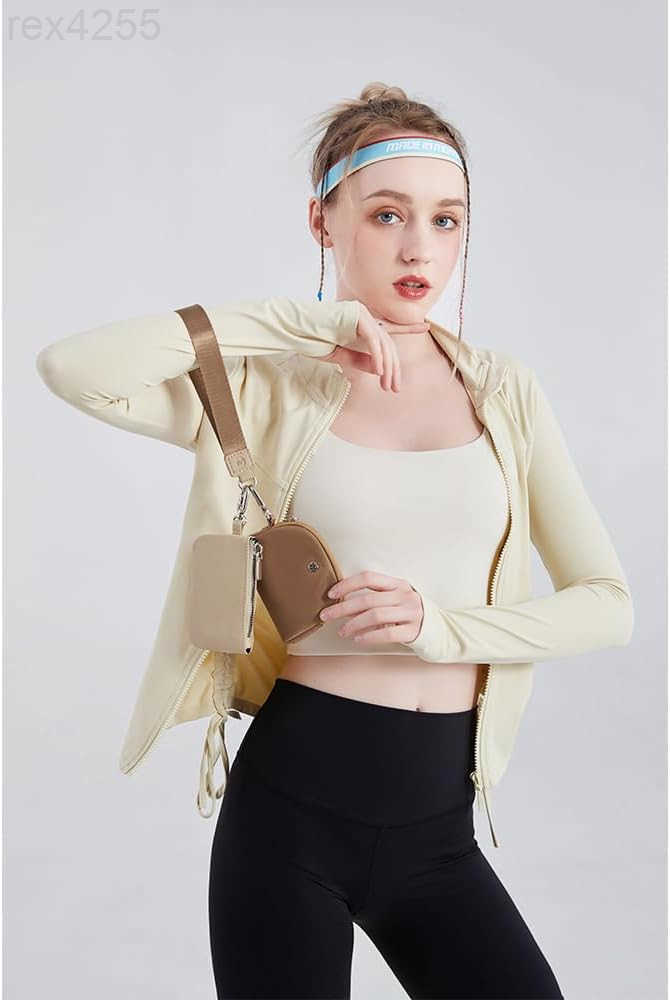 Mini Zip Around Wristlet Wallet for Women Detachable Dual Pouch Wristlet Portable Coin Pocket Keychain Small Purse KhakiBrownW250911
