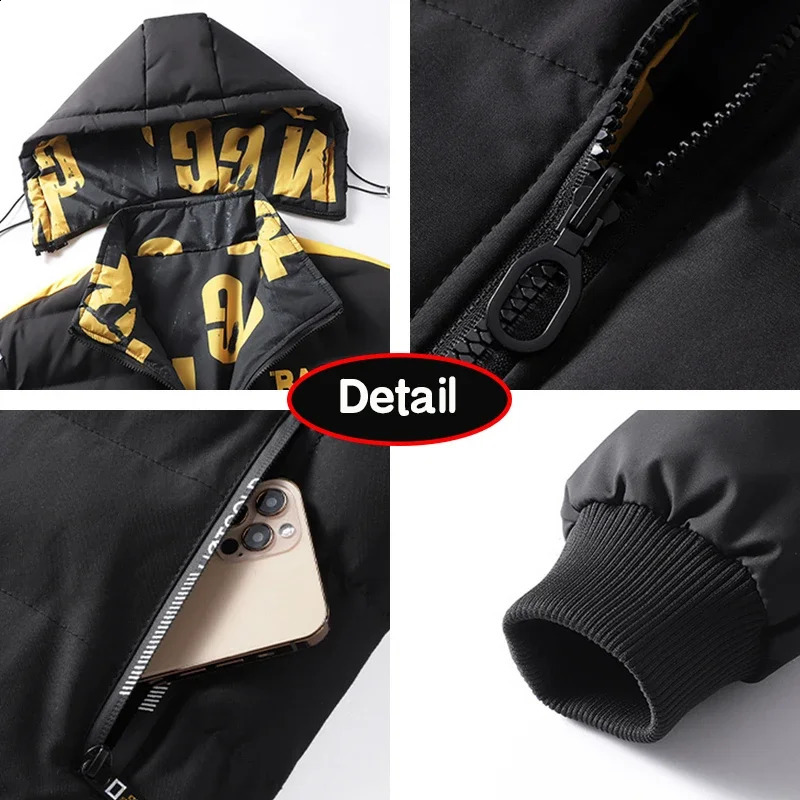 Winter Men Outdoor Windbreak Removable Hooded Jacket Thick Warm Casual Fashion Parka Coat Male s 250911