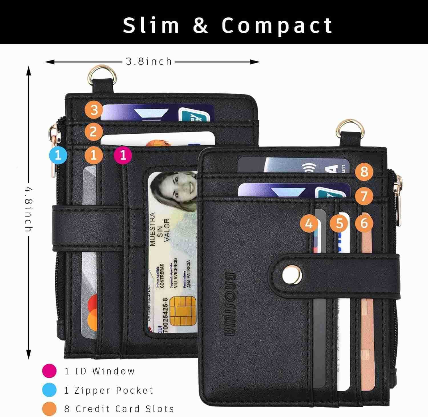 Silicone Bracelet Keychain Wallet for Women Wristlet Card Holder Slim RFID Wallet with Zipper PocketW250910