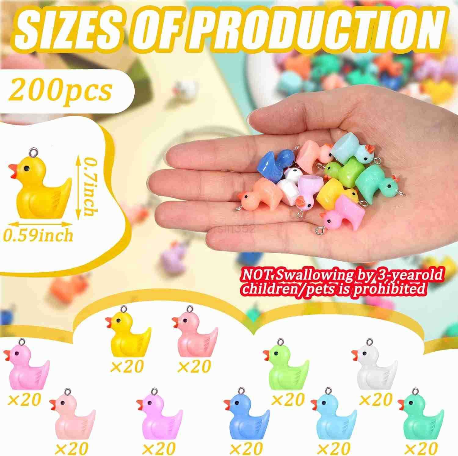 10 Colors Resin Duck Charms Pendants Mini Resin Duck DIY Pendants with Screw Eye Pin Jewelry Craft Supplies for Charm DIY Making Earring Necklace Keyc