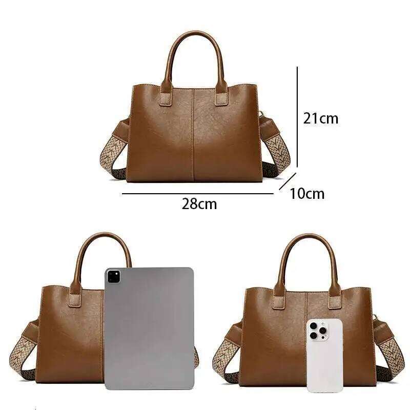 2025 High Quality Soft Leather Women's Handbag Tote Bolsas Designer Female Shoulder Bag Retro Women Crossbody Top-handle Bags