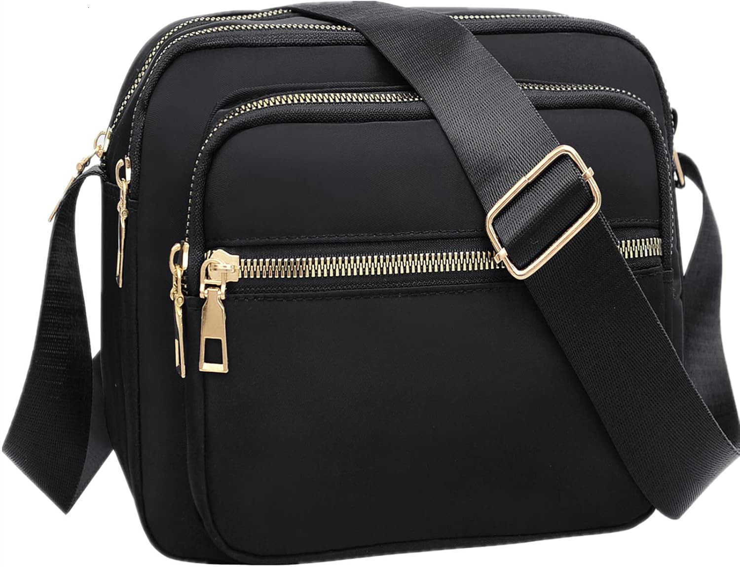Nylon Crossbody Bags for Women Purses and Handbags Womens Casual Messenger Bag Waterproof Black Crossbody PurseW250911
