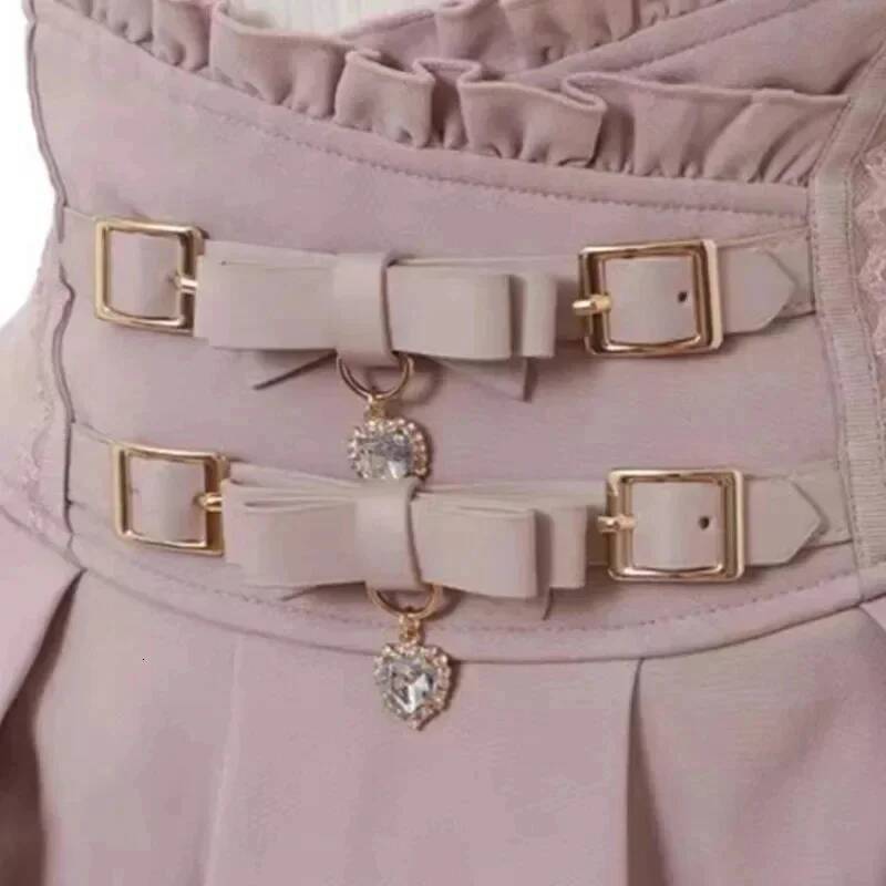 Japan Style High Waist Pleated Bow Knot Design Mini Kawaii Slim Fit A-line Pink Lace Skirts For Women dongdumaoyi