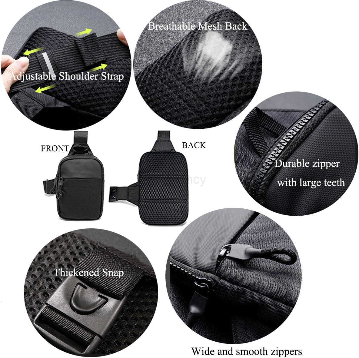 Mini Sling Bag for Men CrossbodySmall Chest Bag Casual Trendy Waterproof Lightweight Phone Crossover DaypackW250911