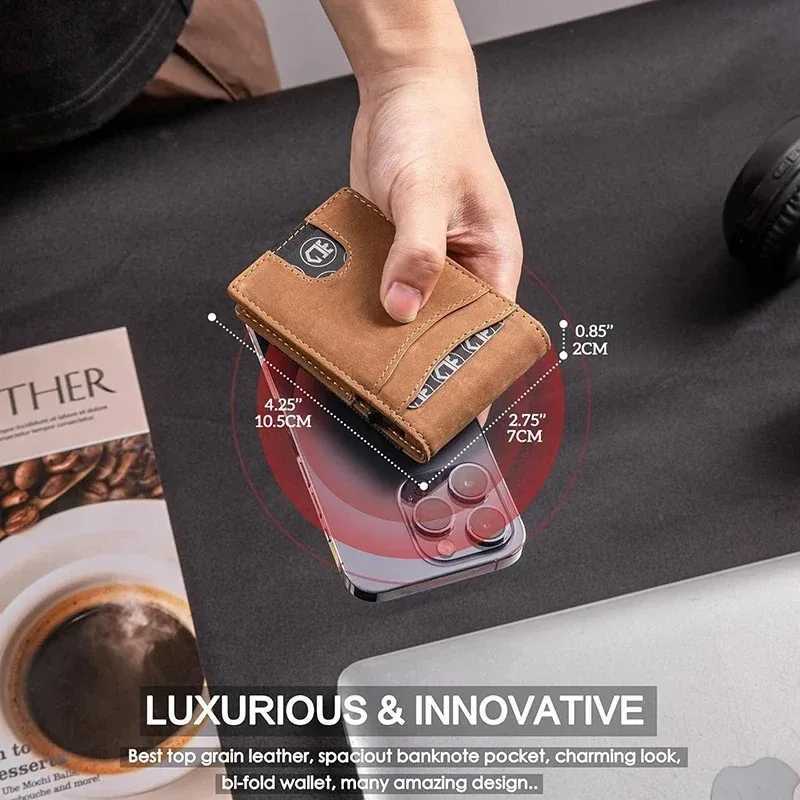Credit Card Holder Bifold Slim Minimalist Pop Up Wallet RFID Blocking Magnetic Wallet for Men W250911