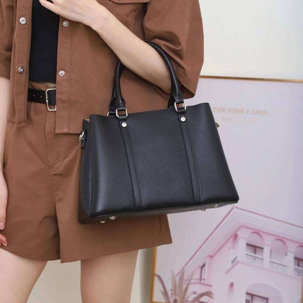 New Genuine Tote Bag Large Cow Leather Handbag Women Fashion Ladies Cowhide Shoulder Or Crossbody Bags