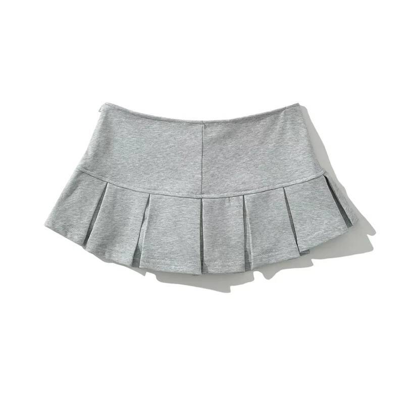 Xpqbb Fashion Low Waist Mini Women 2024 New Vintage Side Zip A Line Y2K Short Skirts Female Sexy Girls Hot Pleated Skirt dongdumaoyi