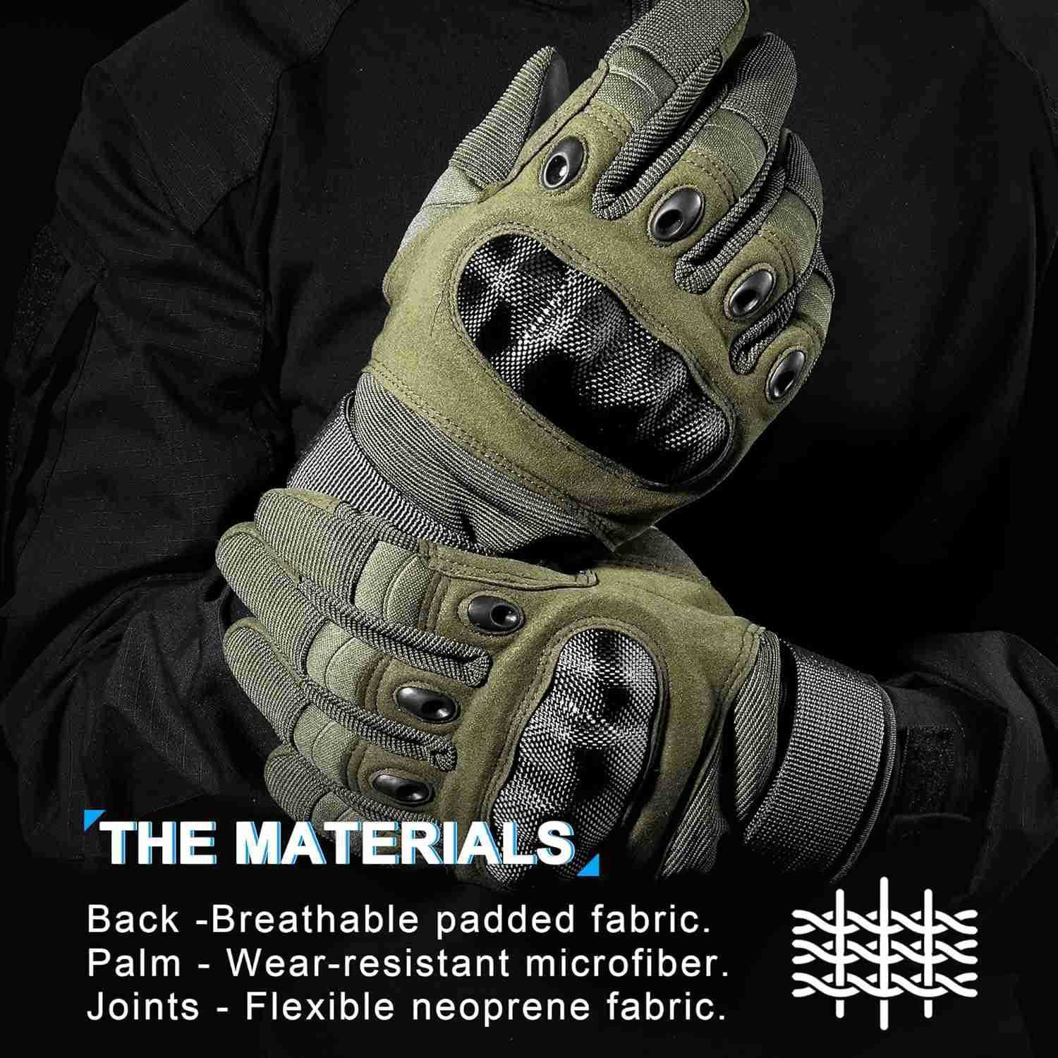 Tactical Gloves for Men Touchscreen Hard Shell Palm Padding for Airsoft Paintball Hunting Hiking Camping Climbing Sports Cycling GlovesW250911
