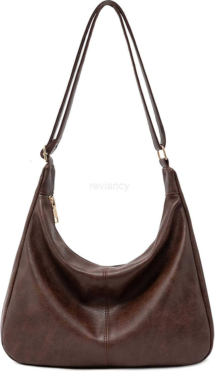 Bags for Women Foldable Vegan Leather Shoulder Handbag Slouchy Tote Crossbody PursesW250911