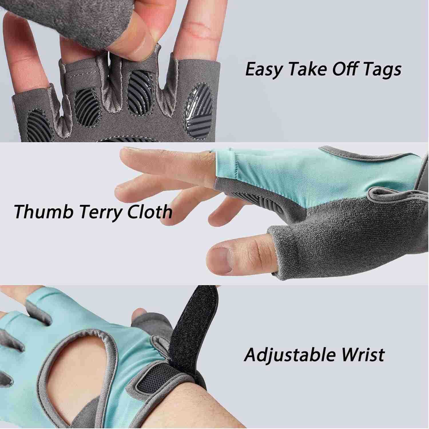 Workout Gloves for Women Men Lightweight Weight Lifting Glove Breathable Fingerless Gym Gloves Exercise Fitness Training CyclingW250911
