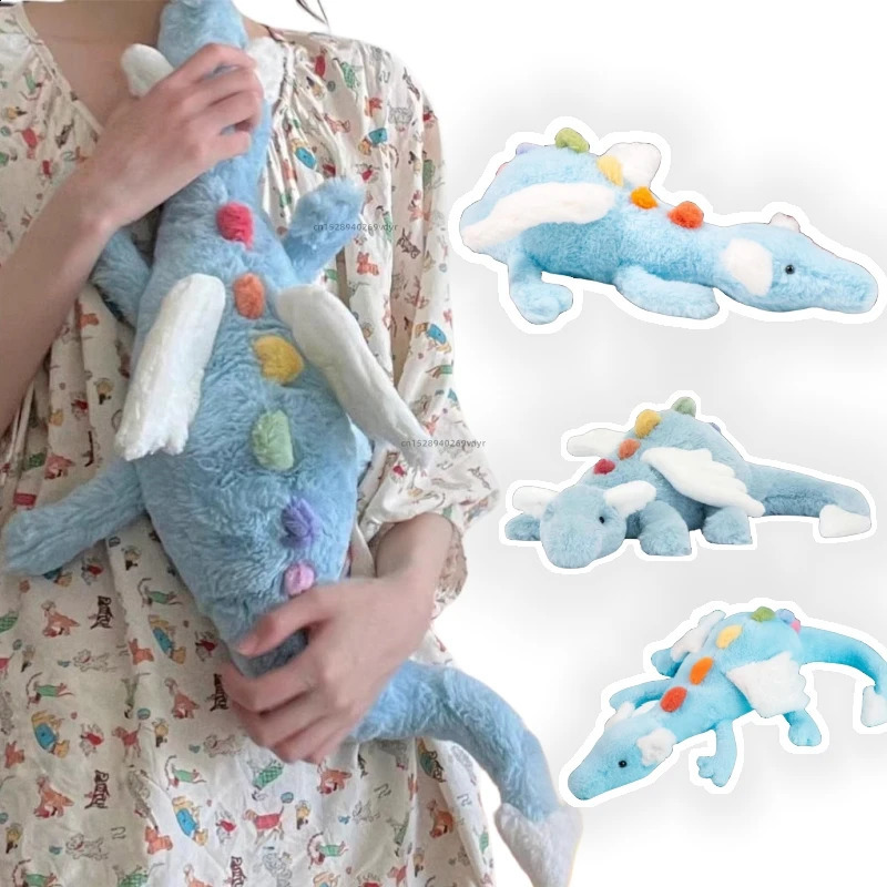 60100CM Adorable Flying Dragon Animals Sky Blue Dolls Super Soft Throw Pillow Cartoon kawaii Birthday Christmas Gifts Decor 250910
