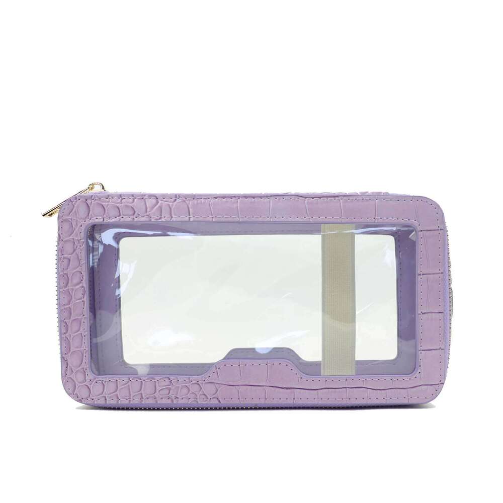 Customizable Name Leather Travel Cosmetic Fashion Waterproof TPU Toiletry New Makeup Storage Organizer Clear Wash Bag