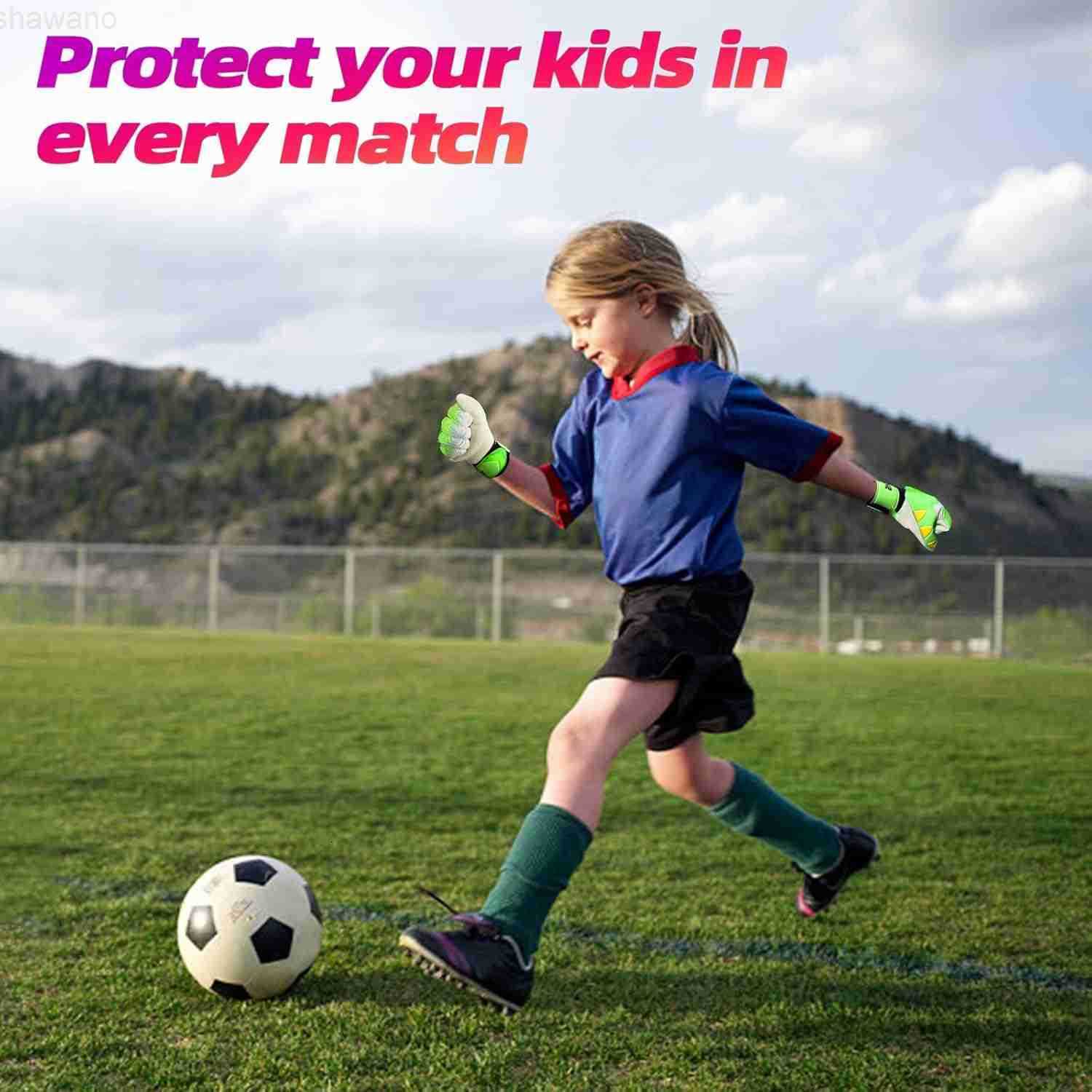 Sportout Goalkeeper Gloves Soccer Gloves with Double Wrist Protection and NonSlip Wear Resistant Latex Material to Give Protection to Prevent Injuries