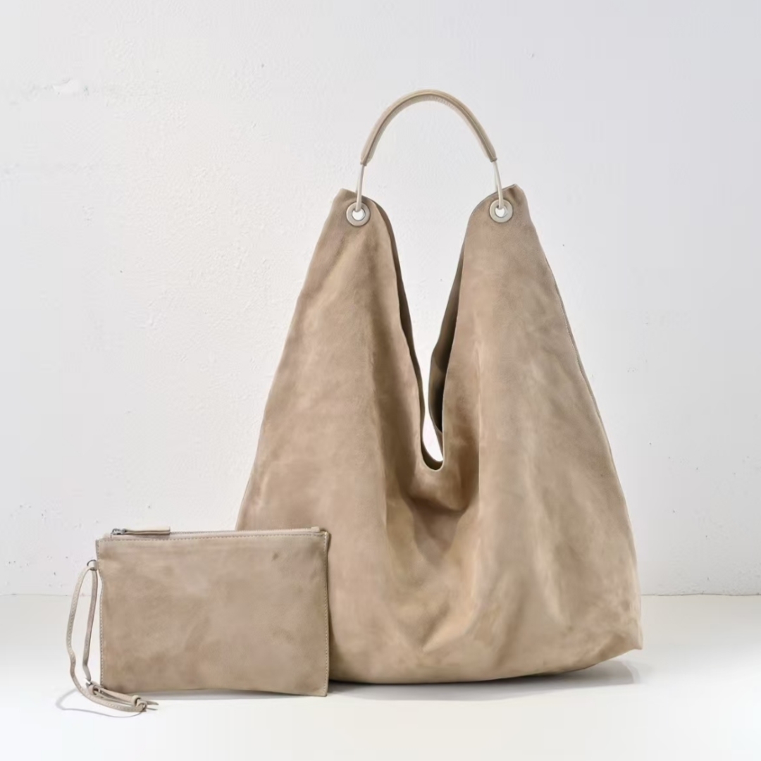 TOP Quality Designer Soft Tote Shoulder Bag in suede leather