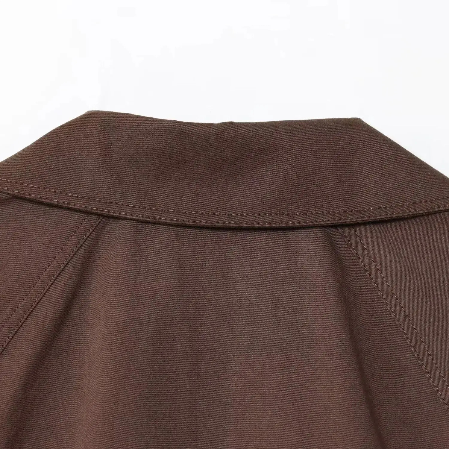 AZRAF Fashion European and American Style Autumn with Belt Short Coat Chic Lapel Button Long Sleeve Outerwear Muje 250911