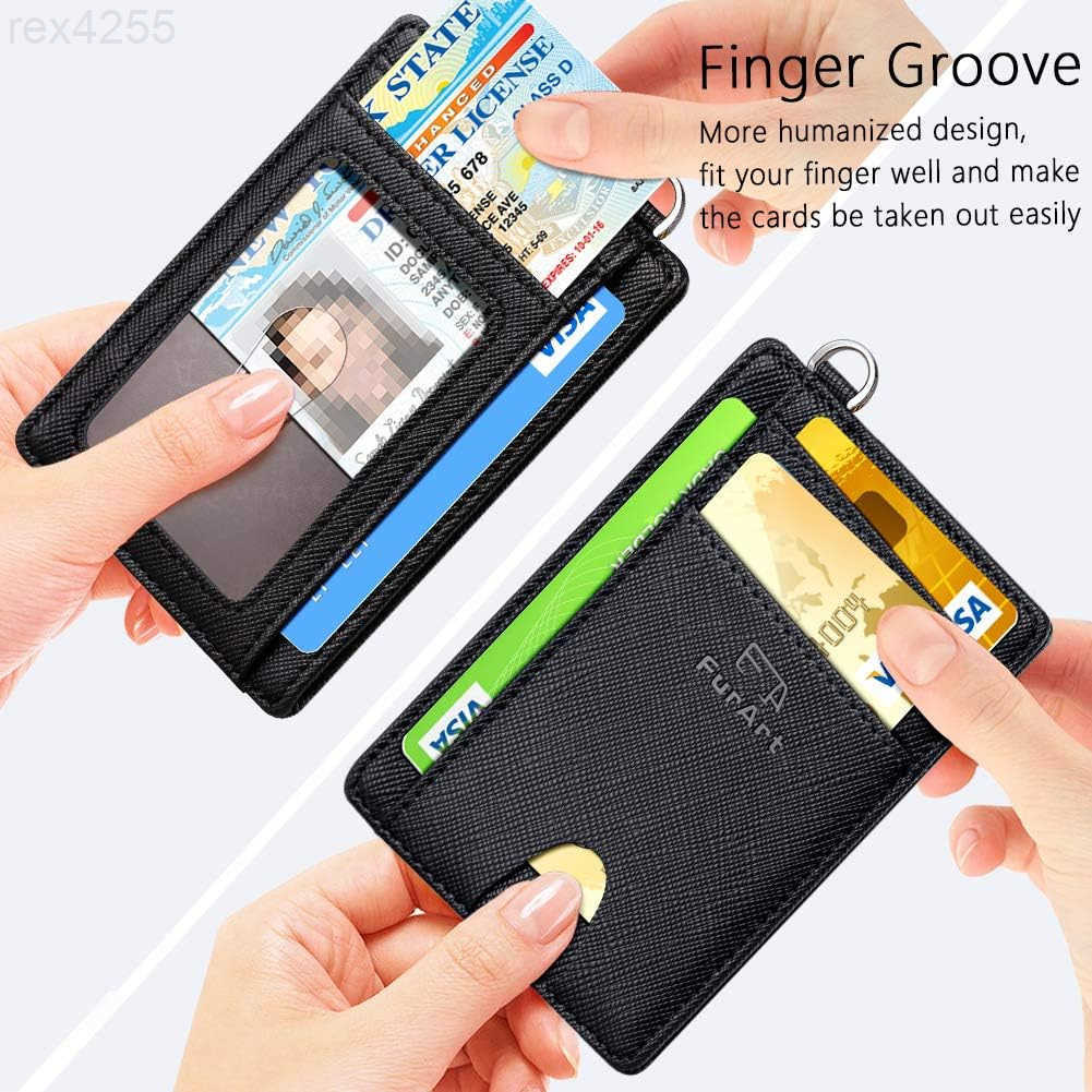 FurArt Slim Wallet Men Minimalist Wallets RFID Blocking Business Card HolderW250911