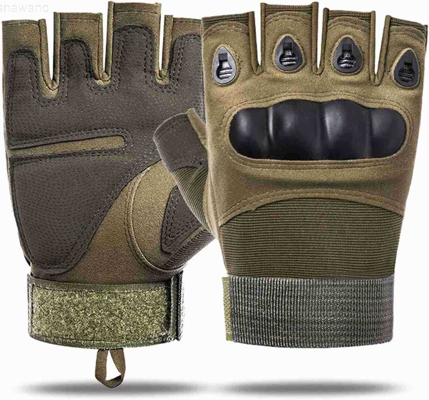 Outdoor Mens Knuckle Protection Workout Training Fingerless GlovesW250911