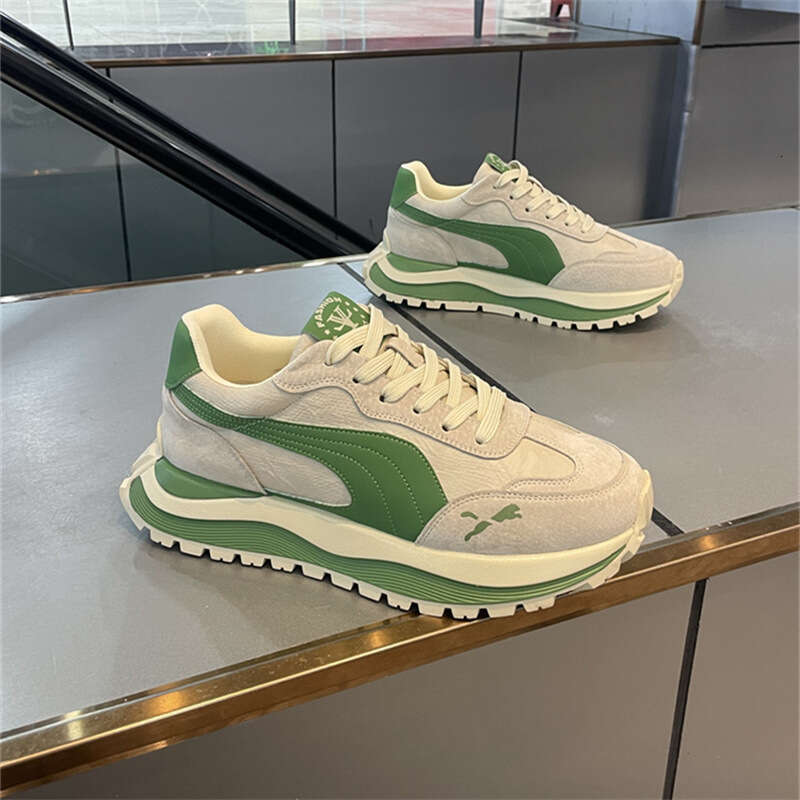 2025 Spring New Thick-Soled Height-Increasing Color-Block Versatile Breathable Sports Casual Men's Dad Shoes