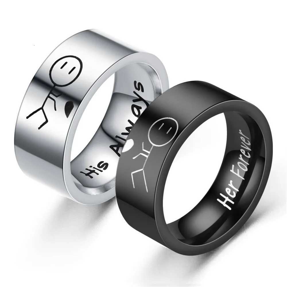 Titanium Steel Ring For Men Women Interesting Couple Ring Lovers Promise Ring Fashion Jewelry Brithday Christmas Gift Wholesale W250911