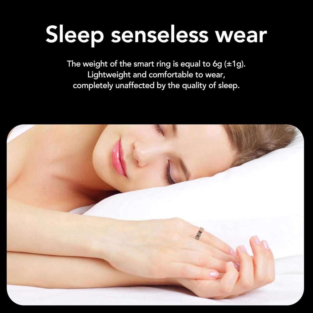 Yunir Smart Health Tracker, Fiess Tracker Ring Monitoring Sleep Quality and Heart Rate, Waterproof Wearable Healthy Data Recorder with APP