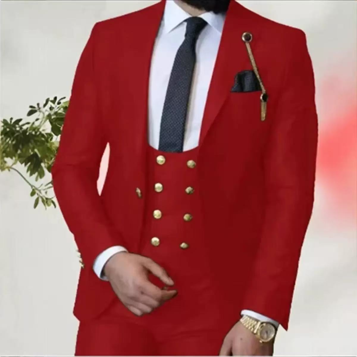 T1716 Men's Casual Suit Business Solid Color Suit