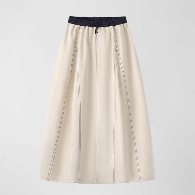 M2506 Flower bud skirt slim high waist straight casual loose skirt 2025 new half body
