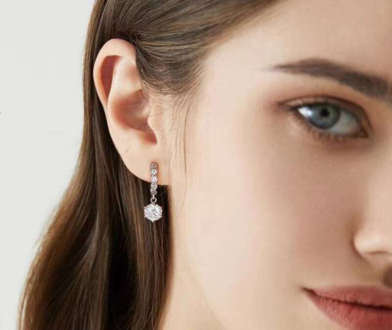 Fashionable Sterling Sier Moissanite Pendant Earrings for Women Anniversary Wedding Engagement Jewelry Gift