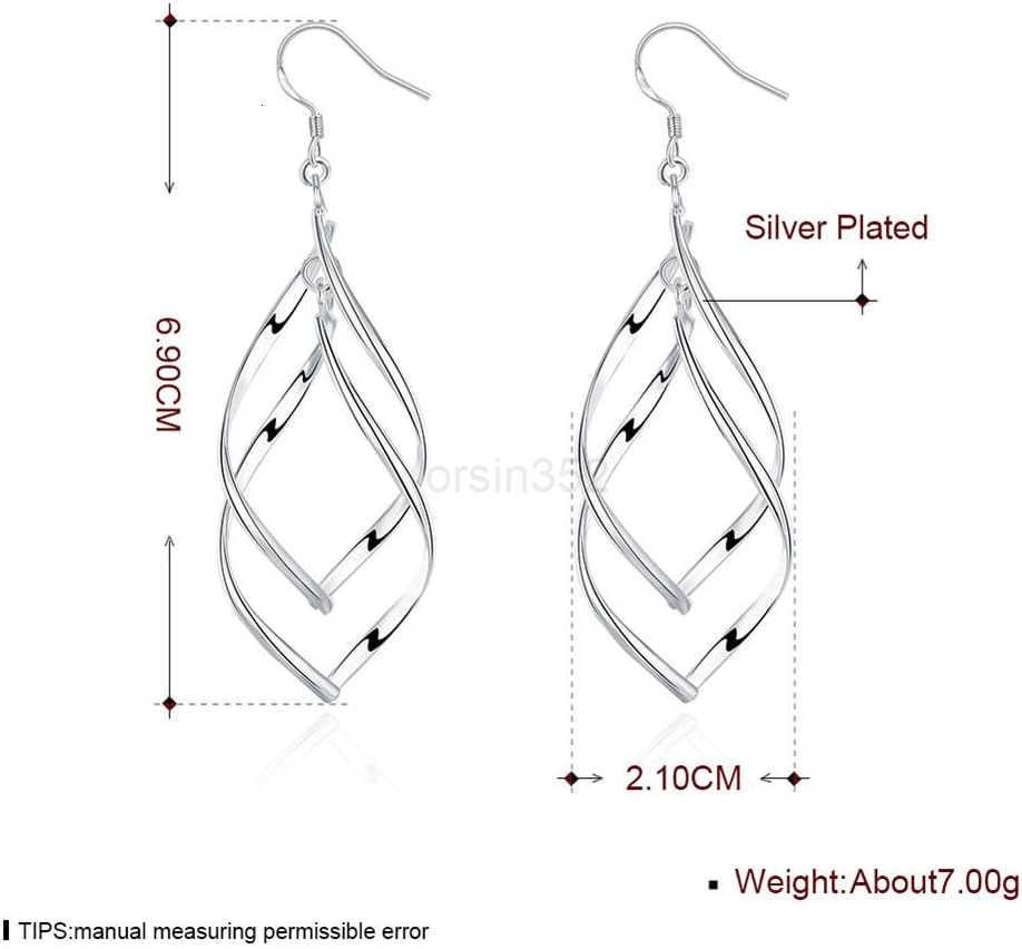 Silver Earrings dangle Hoops Elegant rotating Earring for WomensW250911