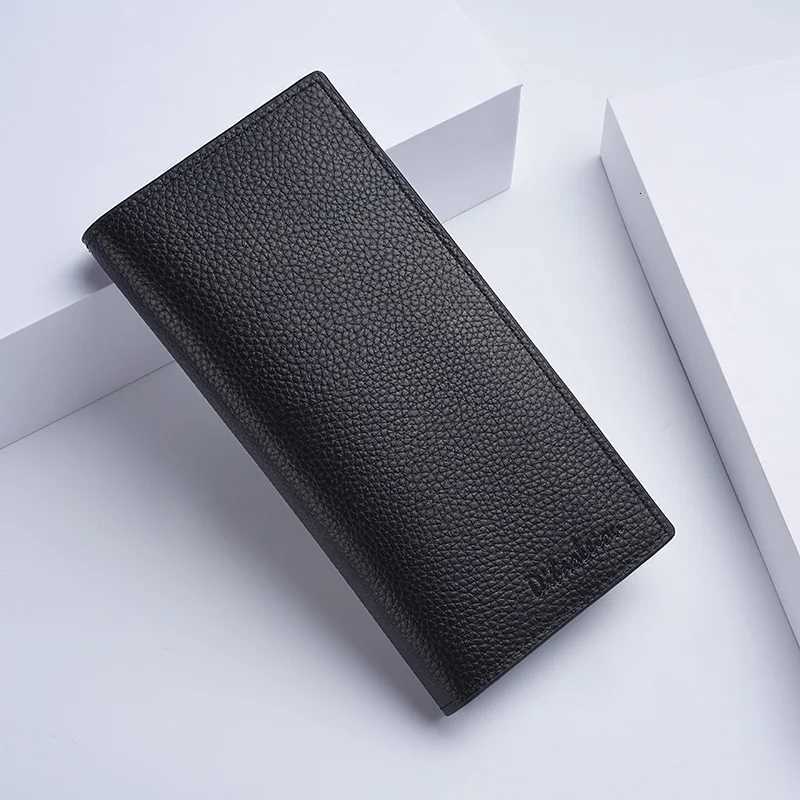 Mens Long Wallet Luxury PU Leather Large Capacity Business Casual MultiCard Holder Wallet with Lychee Pattern W250911