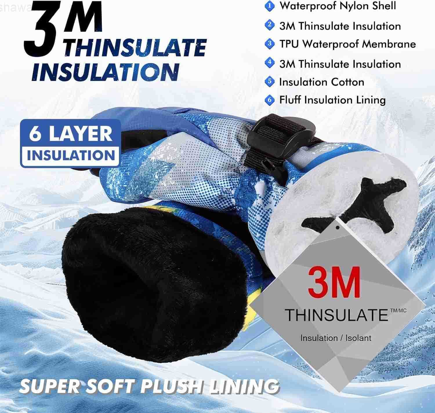 Gloves Warmest Waterproof and Breathable Snow Gloves for Cold Weather Fits Both Men Womenfor Parent Child OutdoorW250911