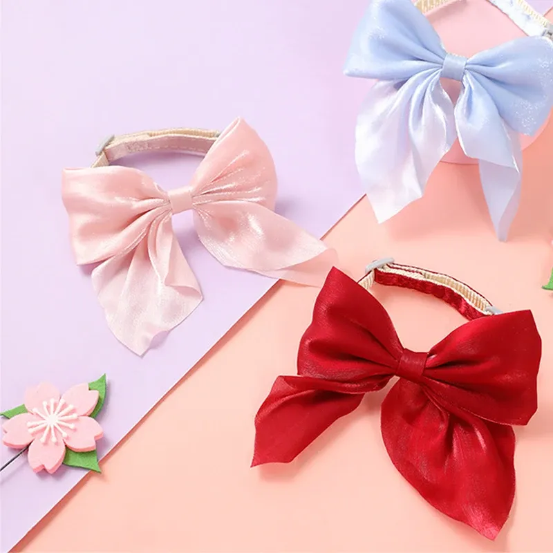 Cat Adjustable Collar Pet Bow Tie Collars for Small Cats Dogs Fashion Fancy Kitten Necktie Buckle Necklace Pet Accessoreis