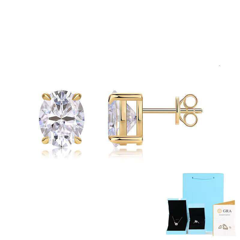 Ready Made Gra Certified Sier Plated Moissanite Hoop Earring for Women,Solid Gold Lab Dia Custom Available