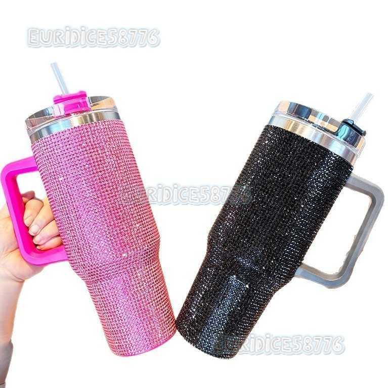 40oz Handle Car Insulated Cup with Handle Large Capacity Ice Stainless Steel Straw Cup H250911
