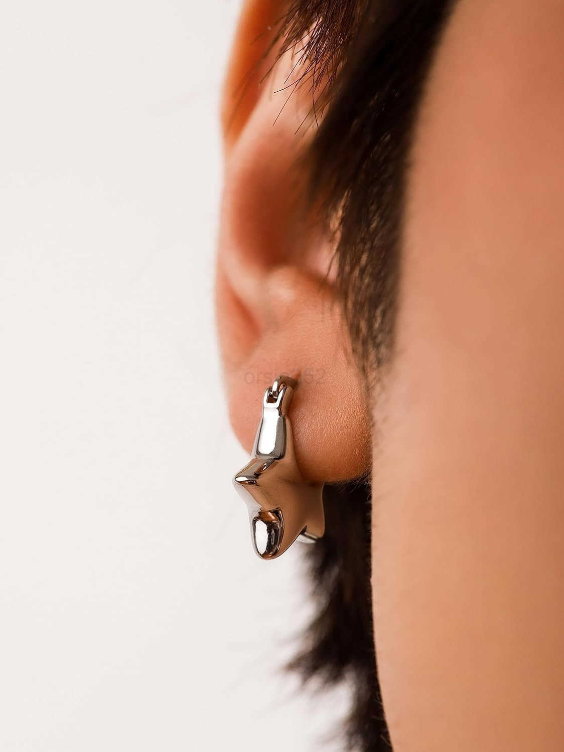 Cool Silver Star Stud Earrings Y2K Studs Jewelry Accessories Gifts for Women GirlsW250911