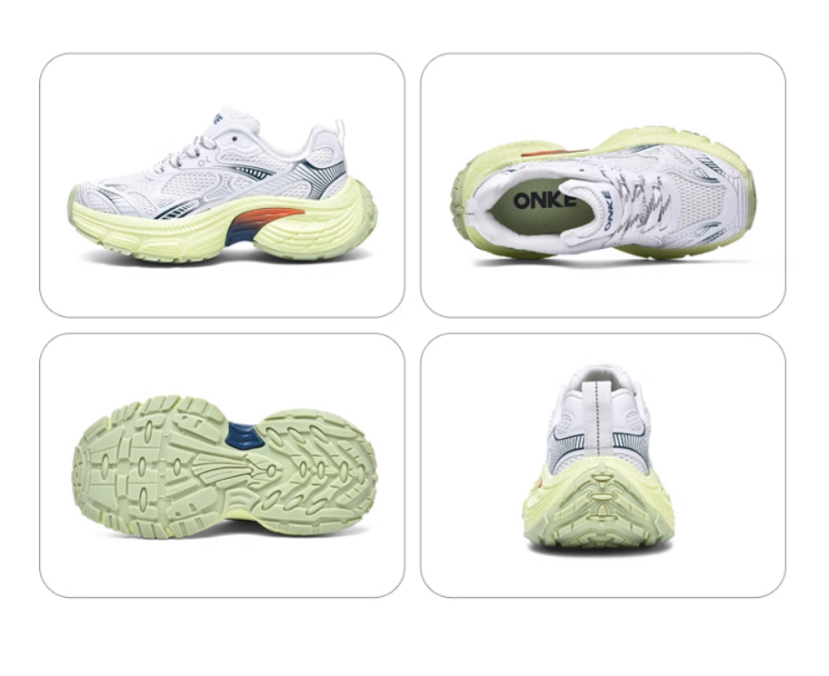 ONKE Dad Shoes for Women New Thick-Soled Height-Increasing Casual Sports Shoes Fashionable Versatile Breathable Mesh Running Shoes Anti-slip
