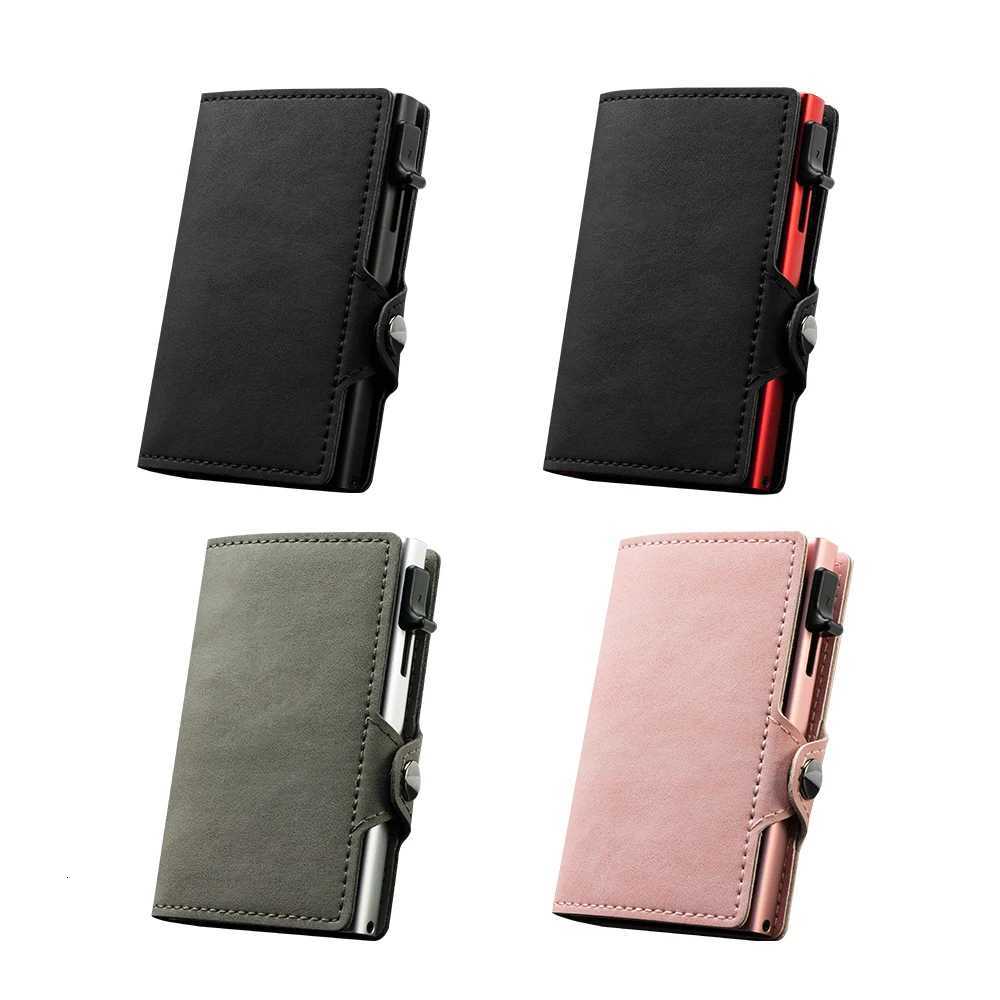 CASEKEY Pink Wallet Slim Minimalist Leather Pop UP Wallet Rfid Blocking Mini Aluminum Automatic Card Holder for Women Men W250911