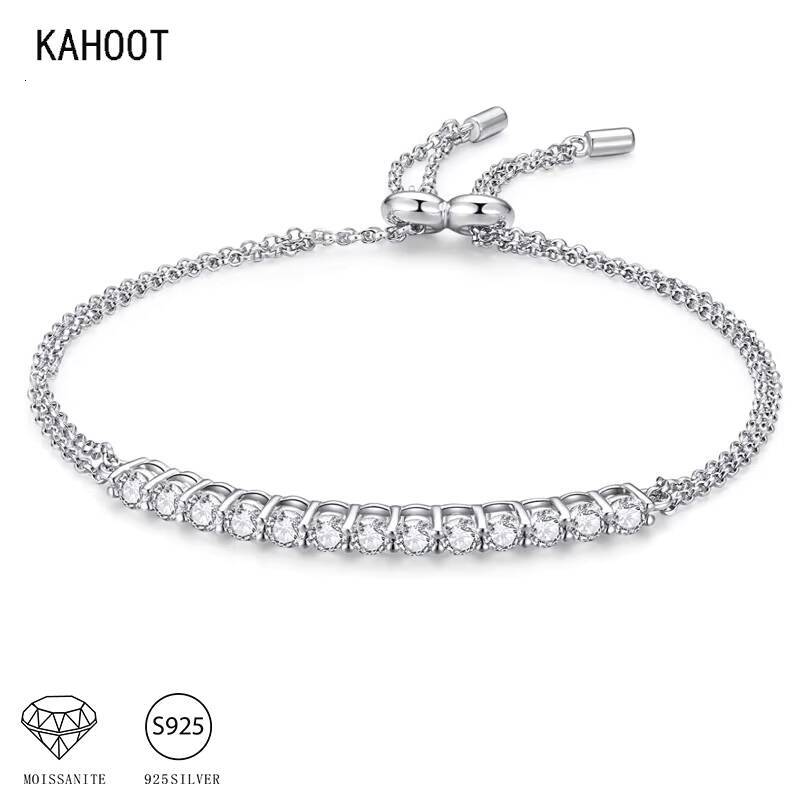 925 Sterling Silver 13 moissanite Moissanite Bracelet for Ladies Casual Fashion Light Luxury Niche Advanced Design Gold Decoration