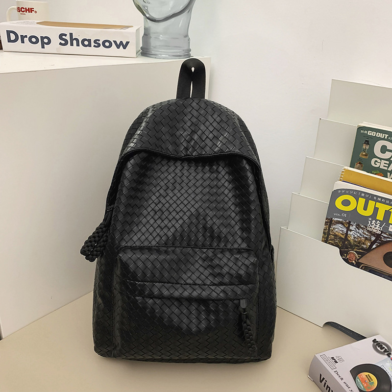 Luxury Bag TB BHULAMTE Designer Bag Men's New Versatile Backpack For Students Casual Laptop Backpack Woven PU Leather Trendy And High-end Travel 