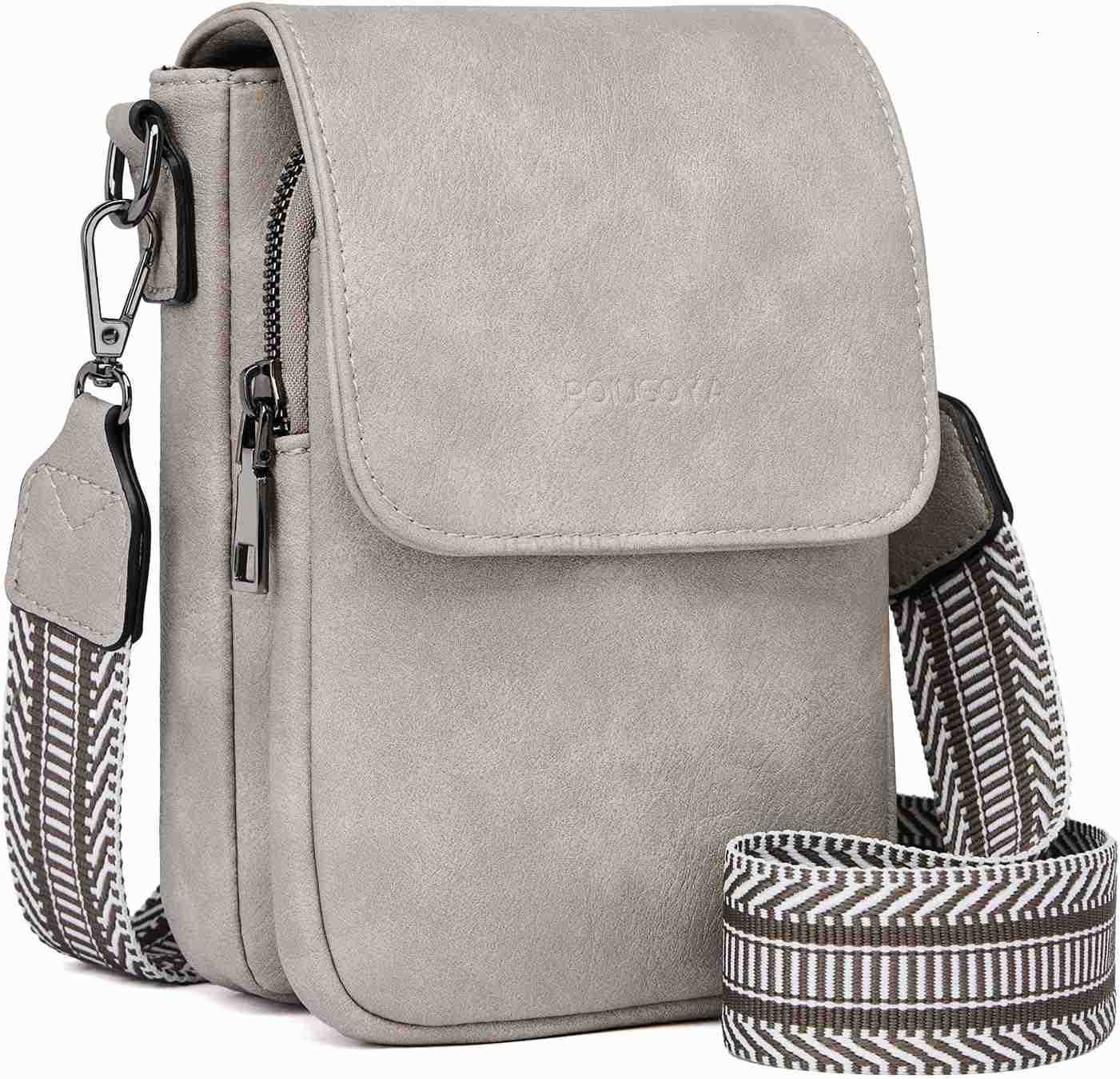 Small Crossbody Bags for Women TrendyLeather Triple Compartment Cell Phone Crossbody Wallet Purses with Card SlotsW250910