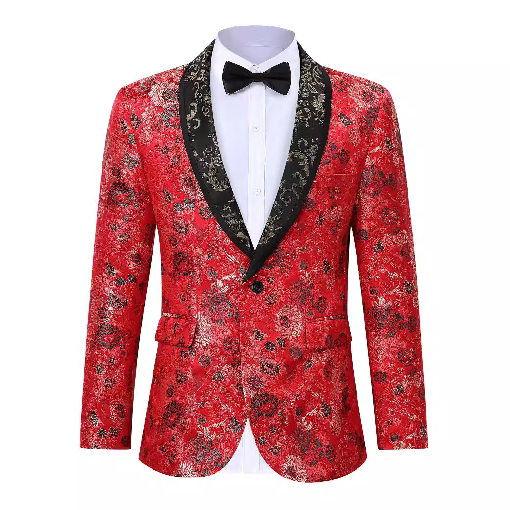 W299Men's spring and autumn youth double-breasted suit jacket