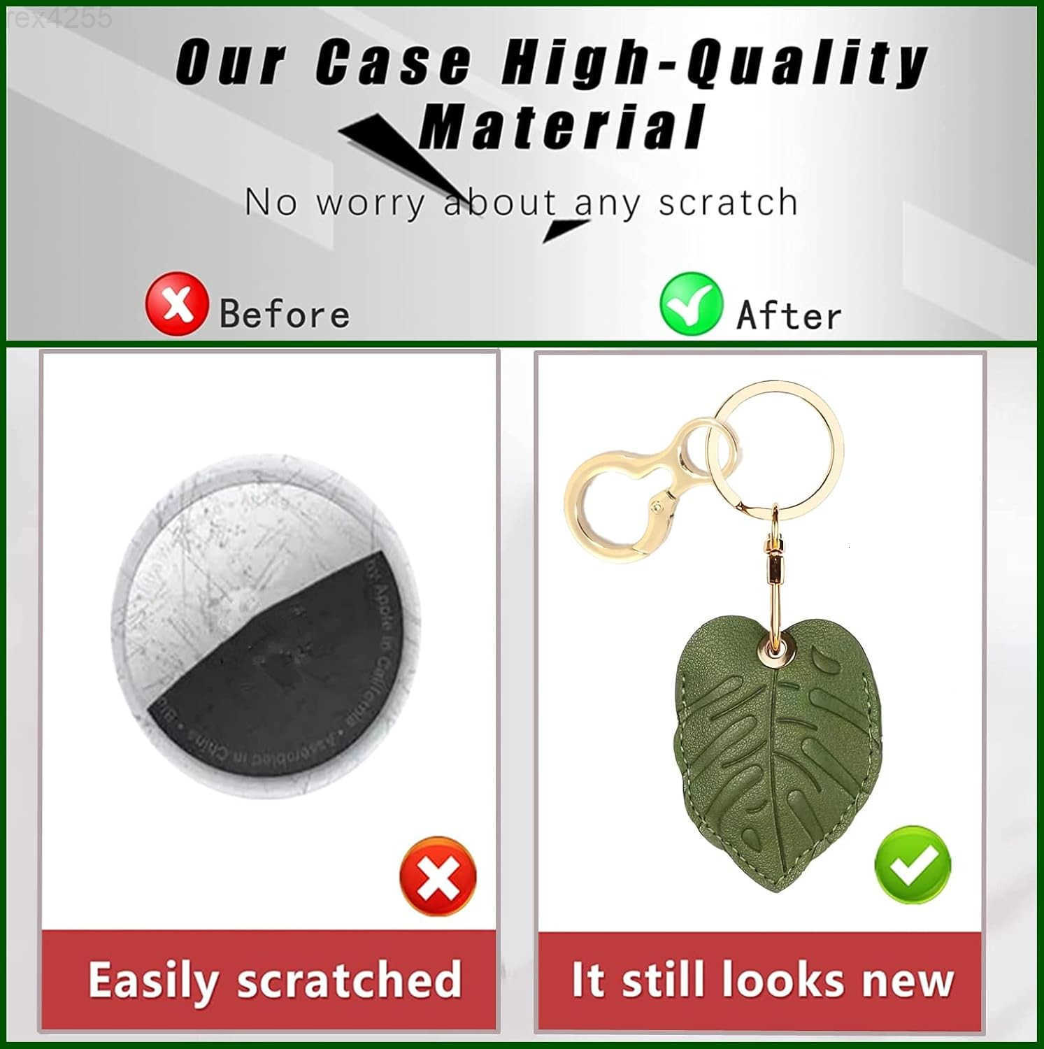 Leather Keychain Holder Case Compatible with AirTagCute air tag Cover with Keychain RingGPS Tracker Case for KeysW250911