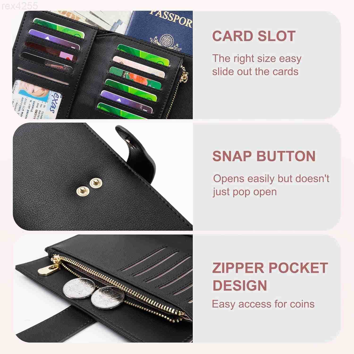 Wallet Women RFID Blocking Leather Trifold Clutch Wallet Credit Card Holder Ladies Travel Wallet Purse with Pen HolderW250911