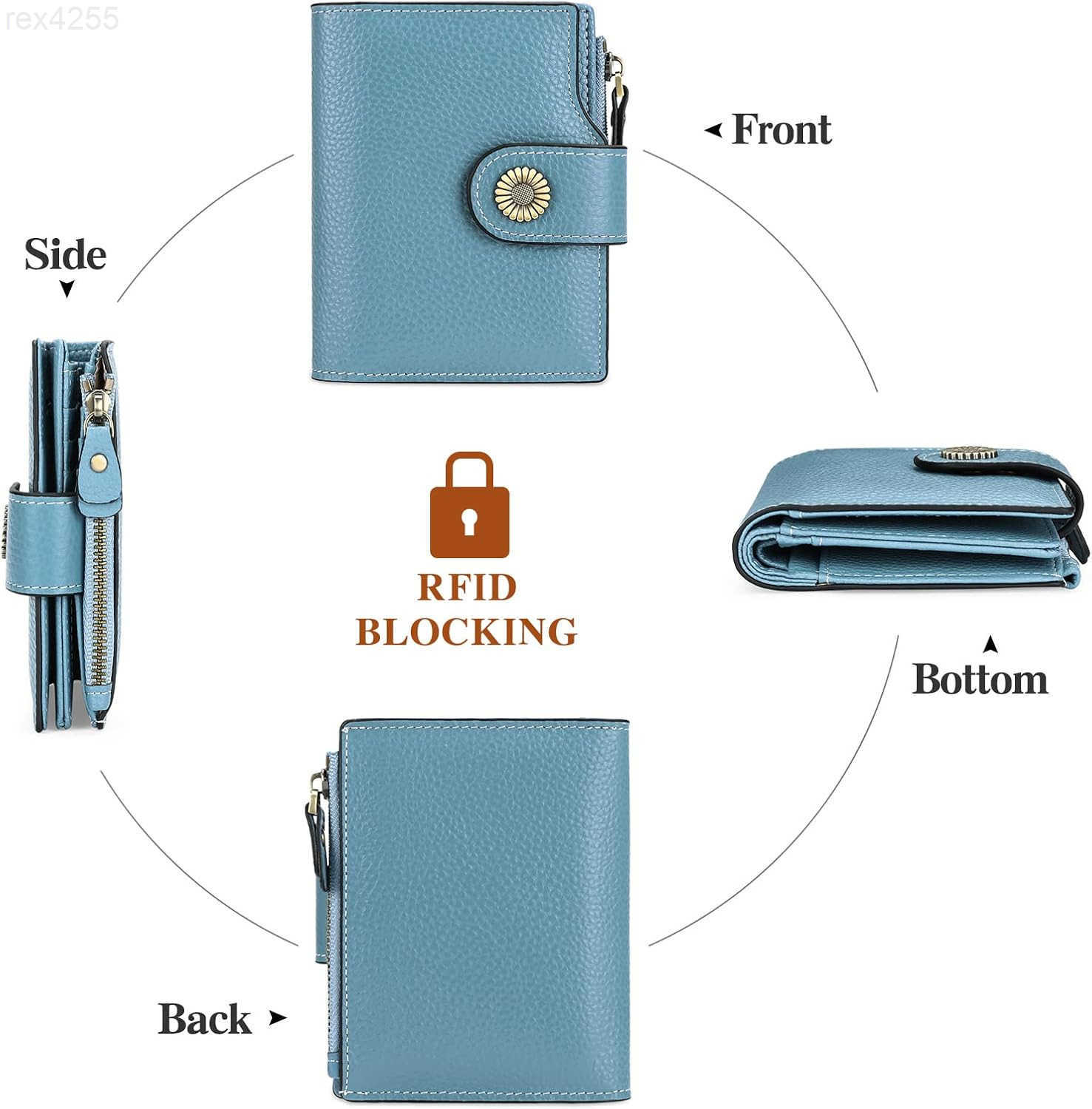 Small Wallet for Women Leather Bifold Compact Small Womens Wallet with RFID BlockingW250911